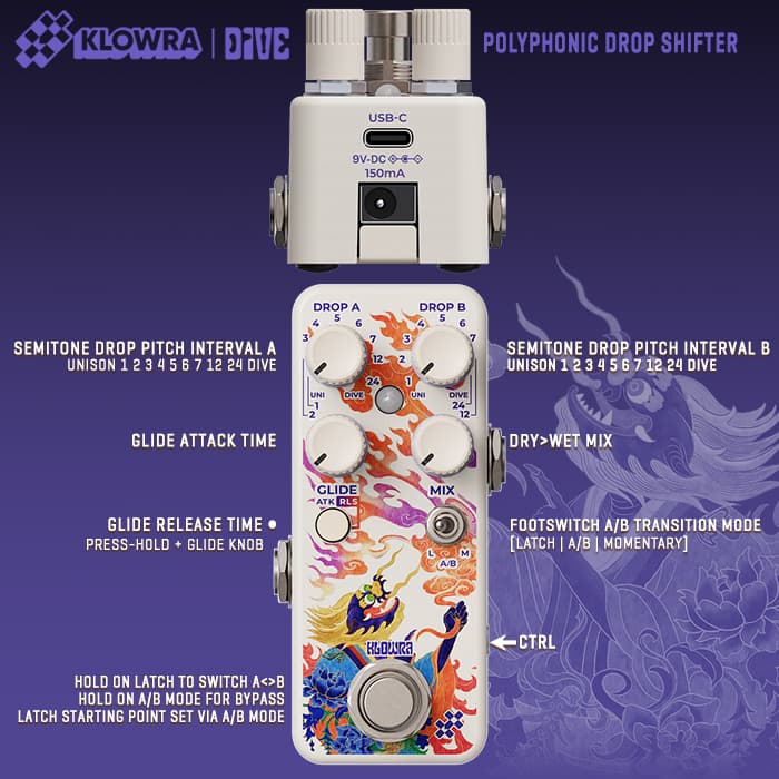 Klowra's 5th Budding Bloom Series pedal - the excellent Dive Drop-Shifter - looks to significantly outmuscle the DigiTech Drop