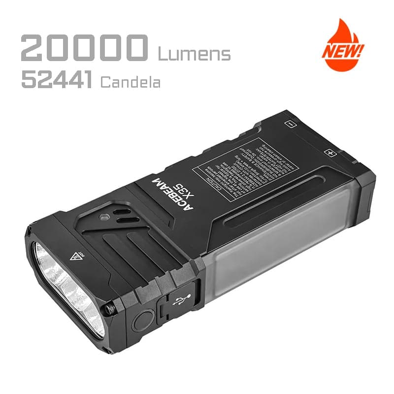 Acebeam unveils X35 searchlight with USB-C, dual 21700 batteries and side light