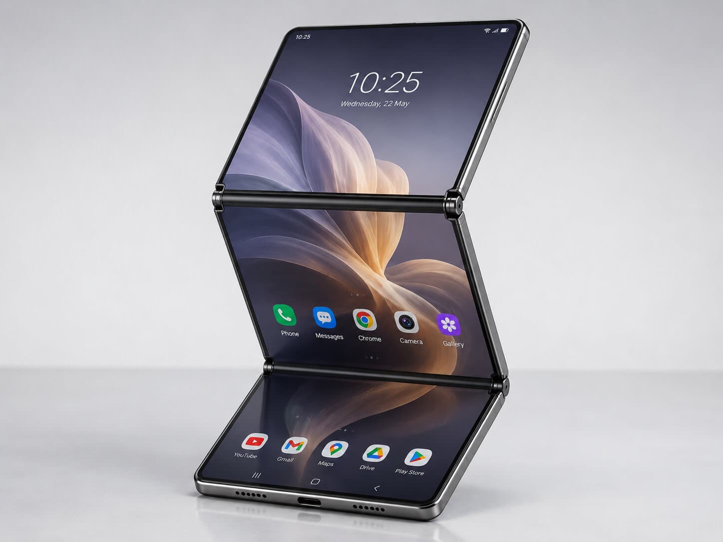 Vertical tri-fold smartphone in the style of the Galaxy Z Flip: Huawei files new patent